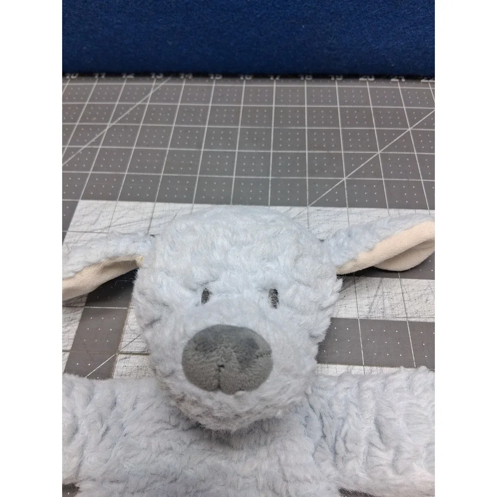 Demdaco Puppy Dog Blue Sherpa Plush Rattle Floppy Lovey Security Blanket 5008201